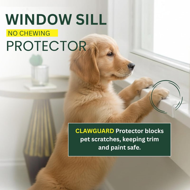 CLAWGUARD Plexiglass Window Sill Protector â€“ Thick Crystal Clear Window Sill Cover & Extender â€“ Window Ledge Protector for Dogs & Cats (35.5in. x 2.25in.) - Image 5